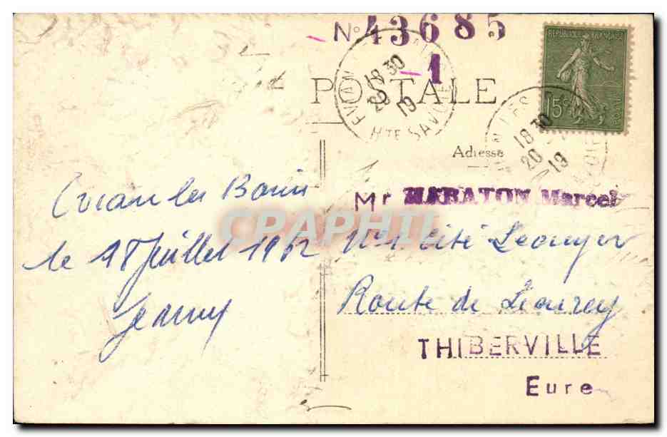Evian les Bains CPA Le vieil Evian — Rückseite