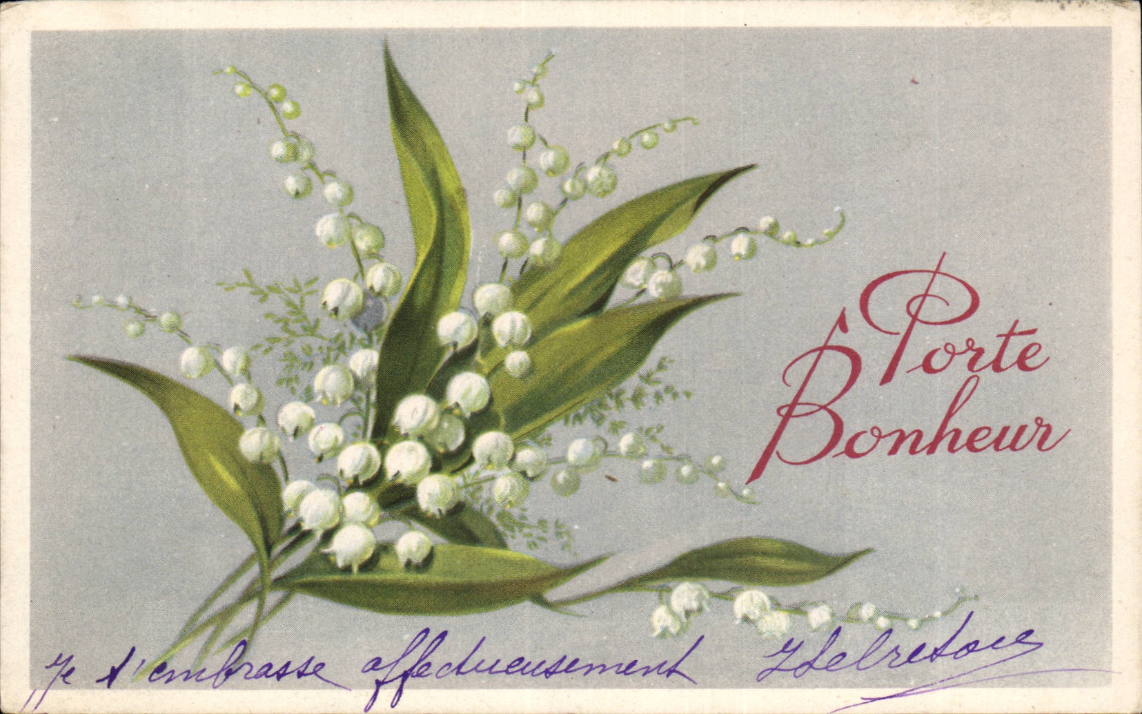 CPA Fantaisie Porte bonheur Gui