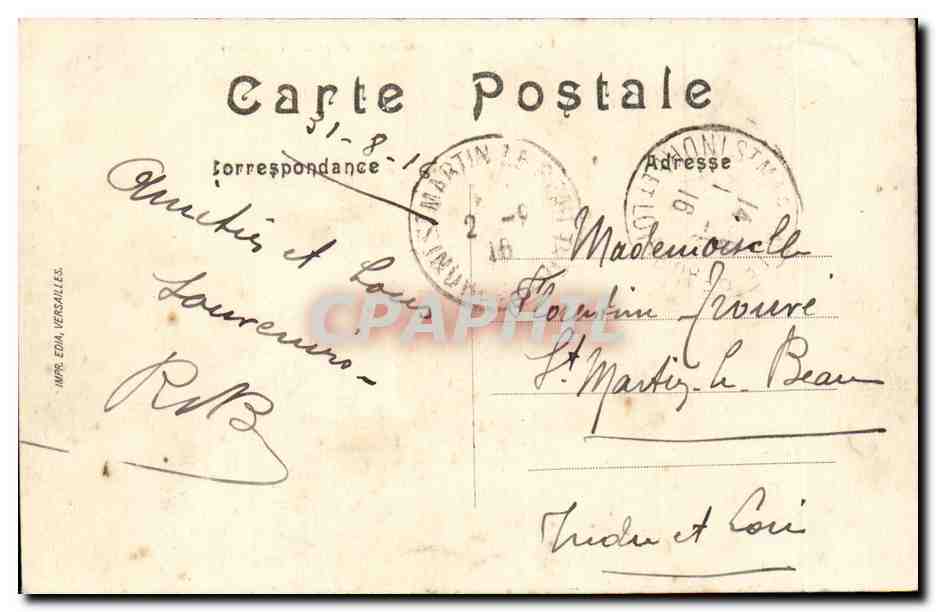 CPA Parc de Versailles Bassin de Latone — Verso