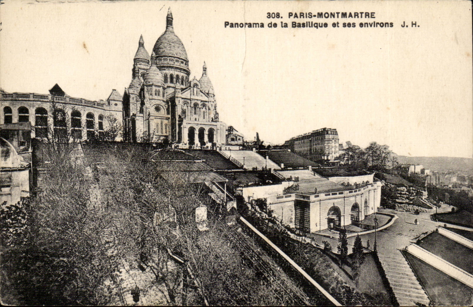 Paris Montmatre CPA Panorama de la basilique et ses environs