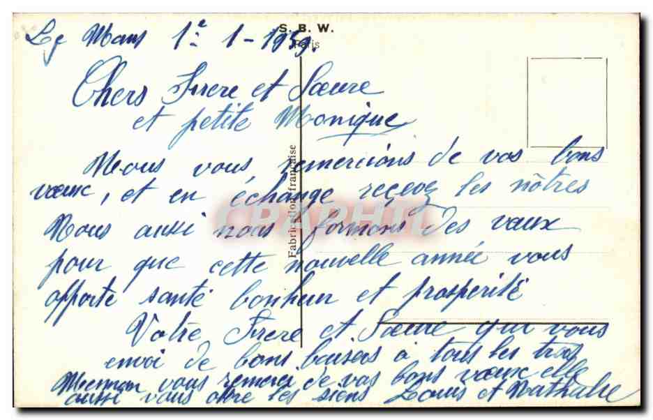 CPA Fantaisie Bonne annee — Verso