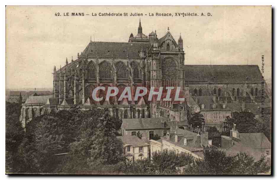 Le Mans — La Cathédrale St Julien — La Rosace, XVsiècle. A. D.