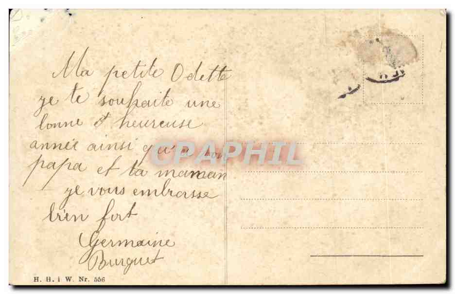 CPA Fantaisie Bonne annee Ballon Dirigeable — Rückseite