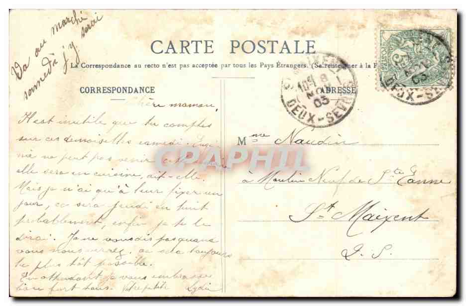 CPA Fantaisie Femme cigarette  — Rückseite