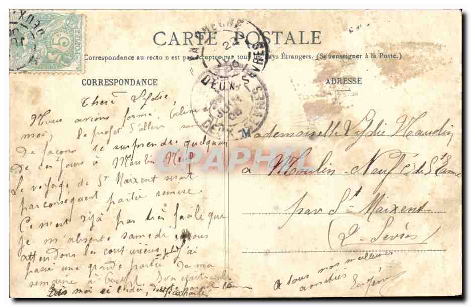 Je porte bonheur — jeune femme en couronne de fleurs — Phototype A. BORENET, NICE — Rückseite