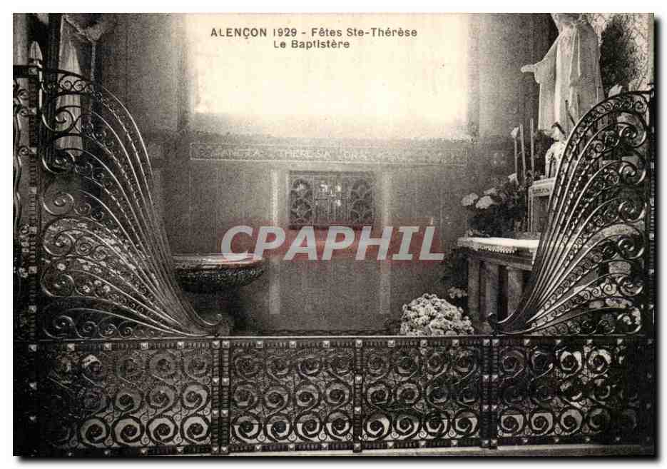 Alencon CPA Fetes de Ste Therese Le Baptistere