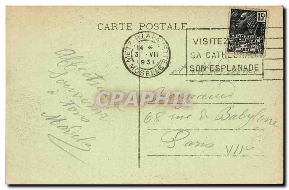 Metz - Le Fort Saint-Quentin et la Moselle, près du Belvédère de l'Esplanade — Édition Forissier, Metz, n°26 — Verso