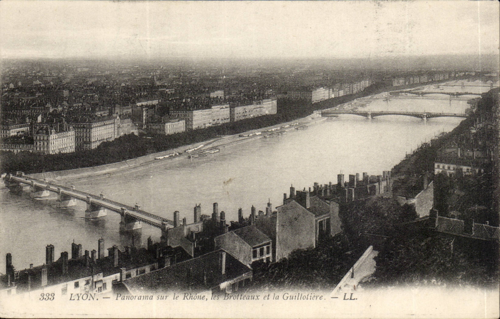 LYON — Panorama sur le Rhône, les Brotteaux et la Guillotière — LL. — n° 333