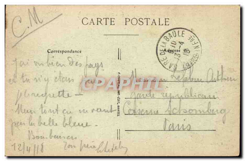 La Baule CPA La plage a maree haute vers pornichet — Rückseite