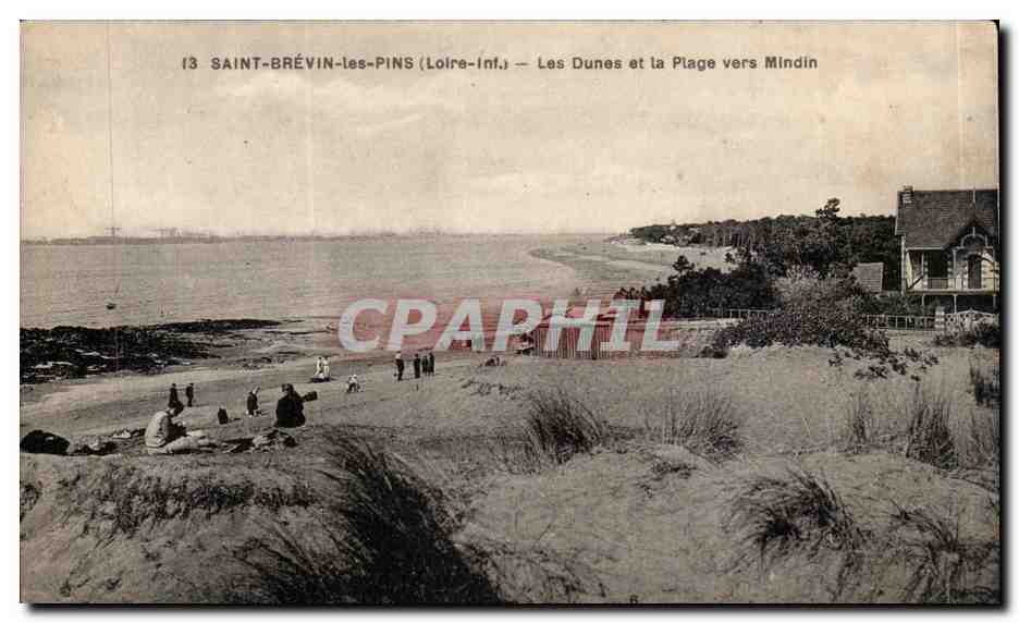 Saint Brevin les pins CPA Les dunes et la plage vers Mindin