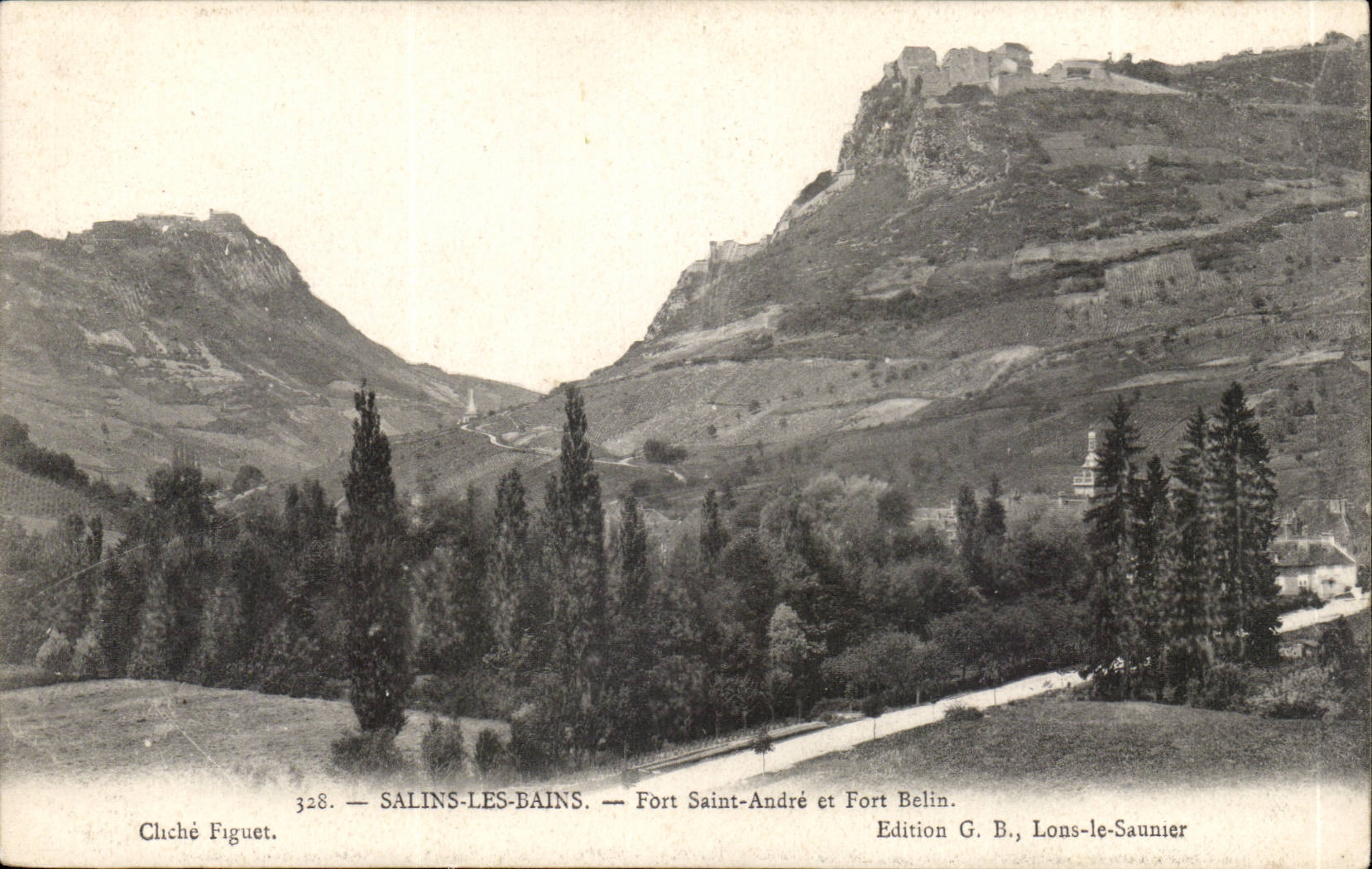 Salins-les-Bains — Fort Saint-André et Fort Belin — Edition G. B., Lons-le-Saunier