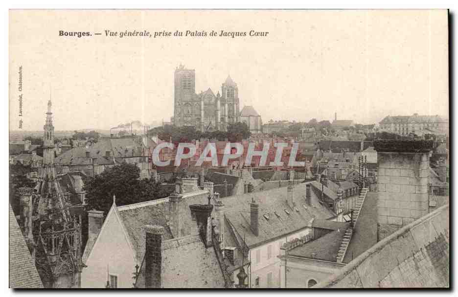 Bourges CPA Vue generale prise du palais Jacques Coeur