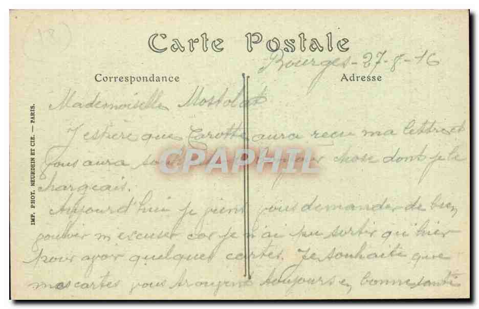 Bourges CPA Abside de la cathedrale — Rückseite