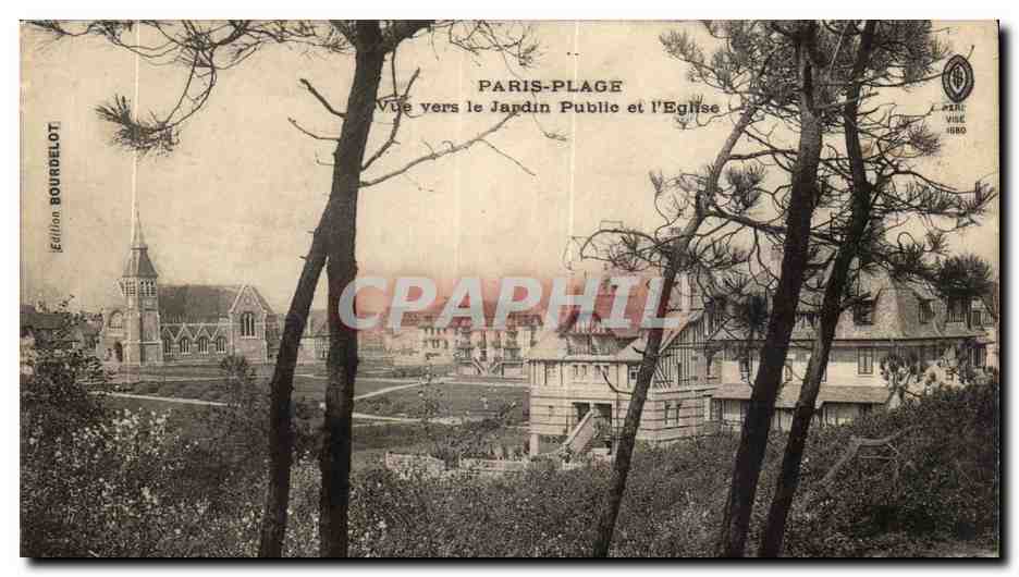 Paris Plage CPA Vue vers le jardin public et l'eglise