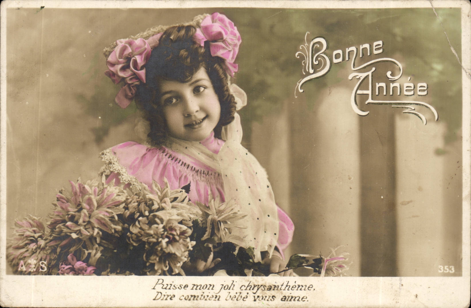 CPA Fantaisie Femme Bonne annee Enfant