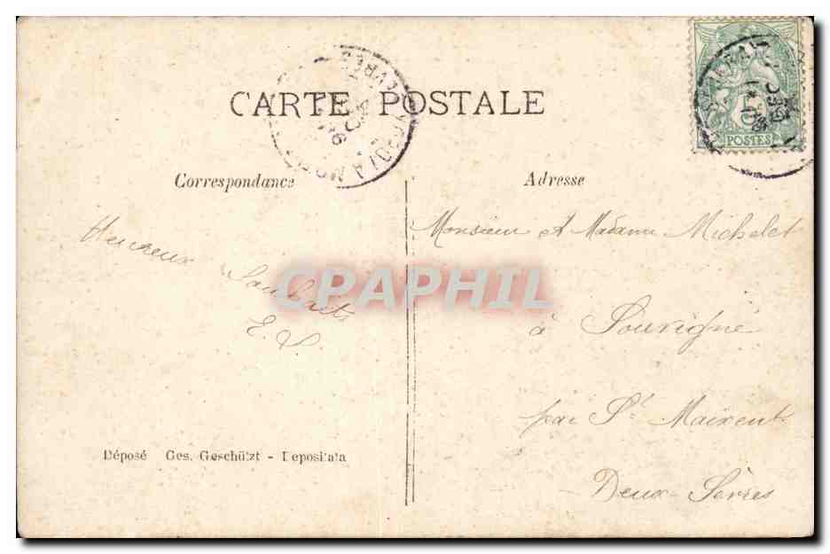 CPA Fantaisie Femme Bonne annee Enfant — Back