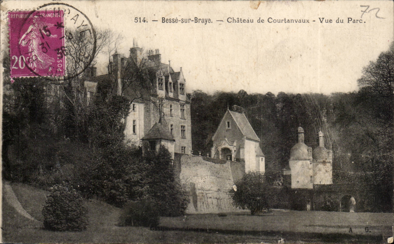 Besse sur Braye CPA Chateau de Courtanvaux Vue du parc