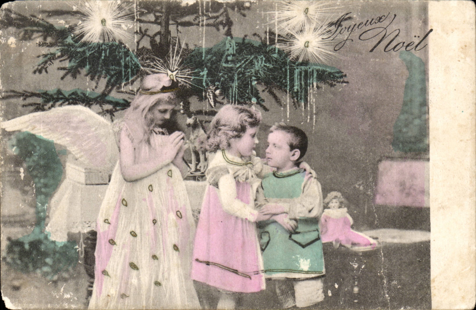 CPA Fantaisie Joyeux Noel (enfants)