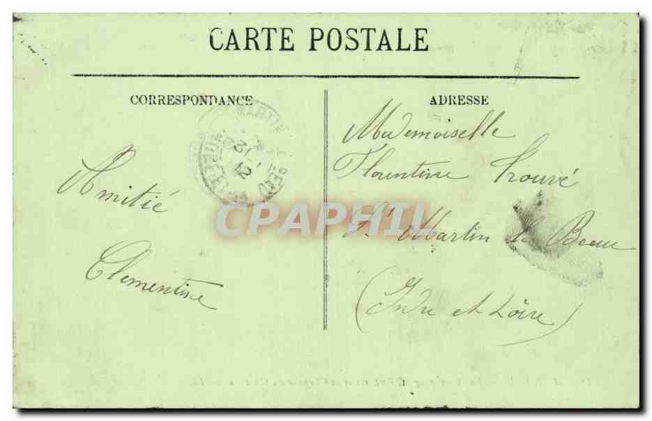 Amboise CPA La tour pour les voitures et la chapelle du chateau — Rückseite