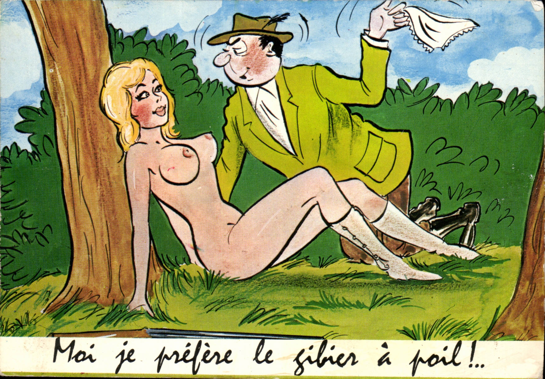 CPM Humour Moi je prefere le gibier a poil