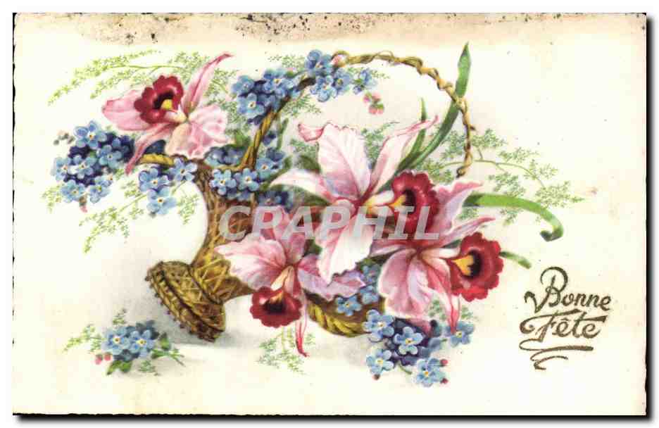 CPM Fantaisie Fleurs Bonne fete