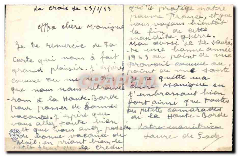 CPM Mon bon ange veillez sur mon sommeil (ange fantaisie) — Rückseite