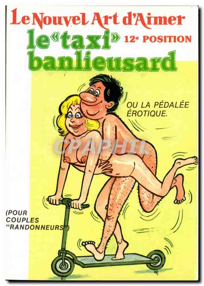 CPM Humour Nus erotique Le nouvela rt d'aimer Le taxi banlieusard 