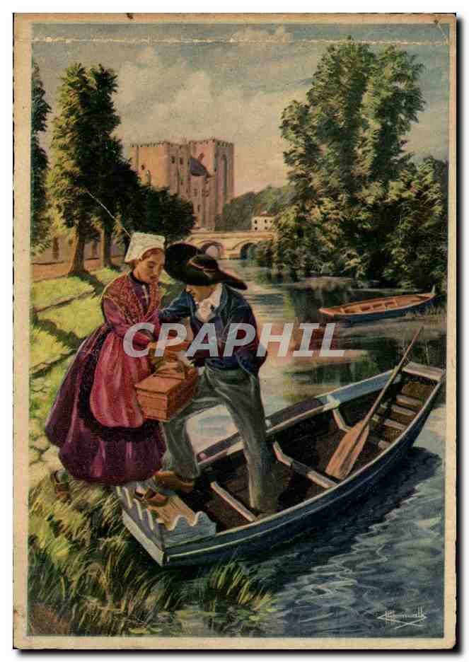 CPA En parcourant le Poitou Niort Les bords de la Sevre Niortaise et le donjon