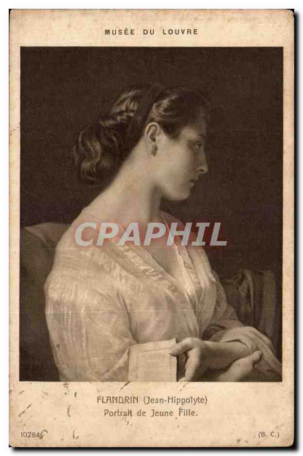 Fantaisie - Femme - Musee de Louvre - Tableau Flandrin Jean Hippolyte - Portrait de Jeune Fille - CPA 