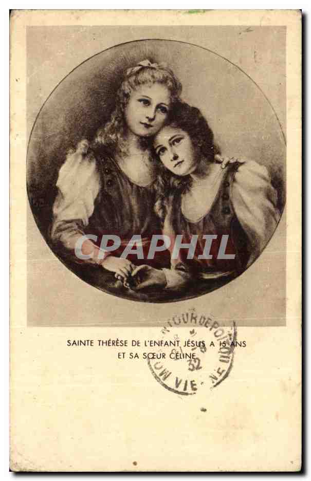 fantaisie - Femme - Saint Therese de L'Enfant Jesus a 15 ans et sa soeur Celine - CPA 