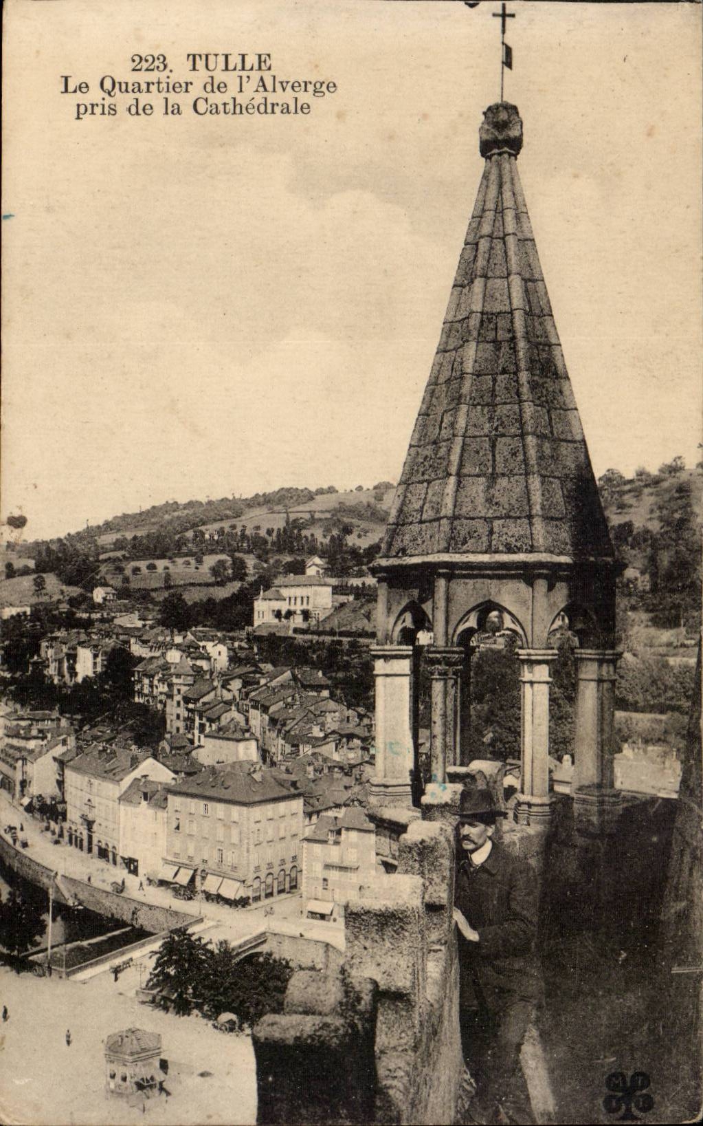 Tulle - Le Quartier de l'Alverge pris de la Cathedrale - CPA 