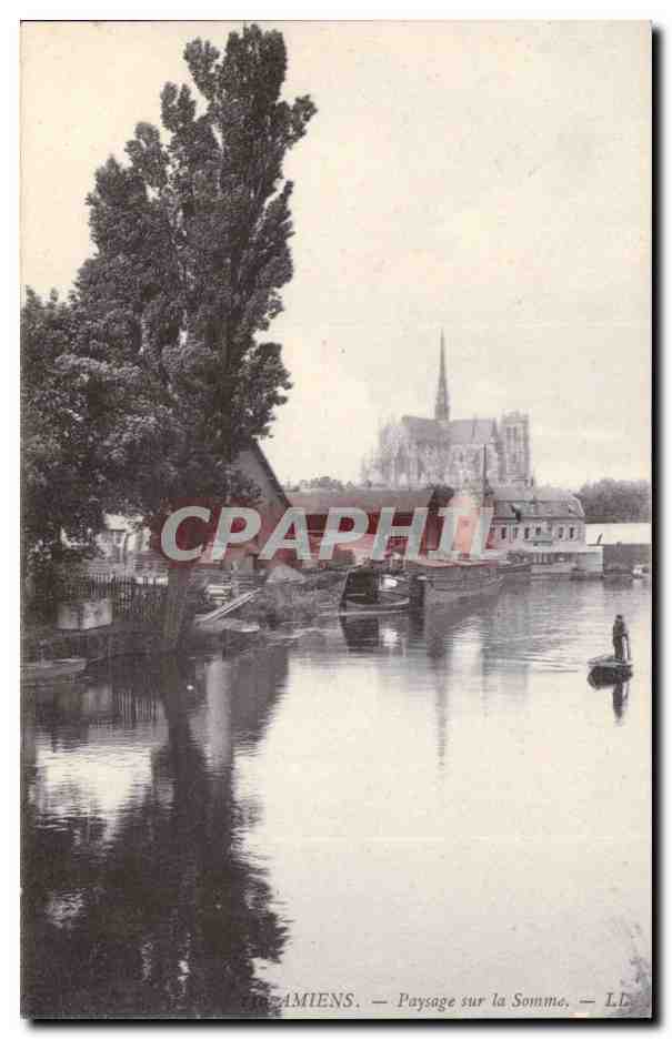 Amiens - Paysage sur la Somme - CPA 