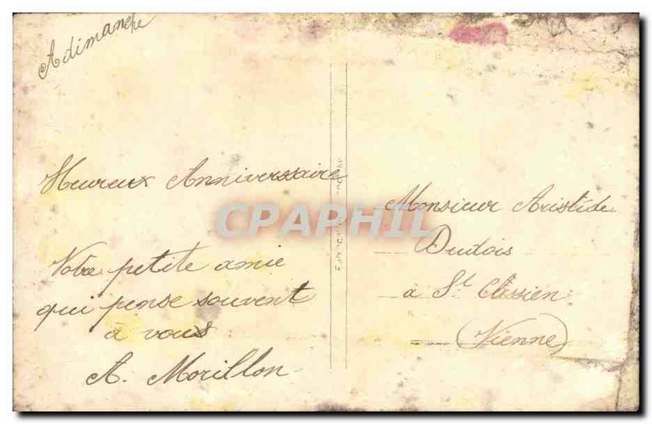 fantaisie - Femme avec fleurs - Bonne Fete - defaut - CPA  — Back