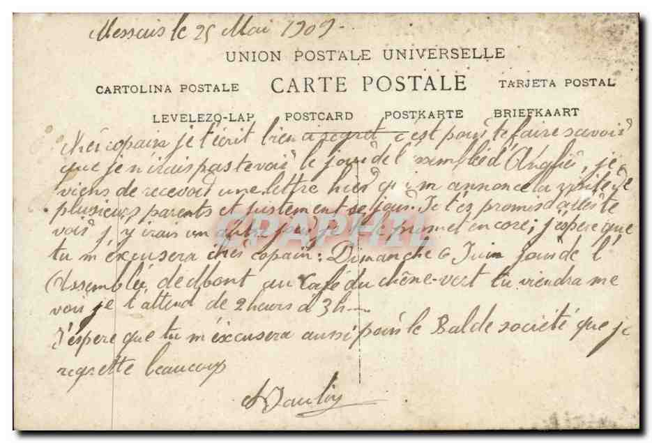 Fantaisie - Couple - Ah si je ne suis pas sincere ou'aussitot se brise mon verre - pastis - liqueur - alcool - CPA  — Rückseite