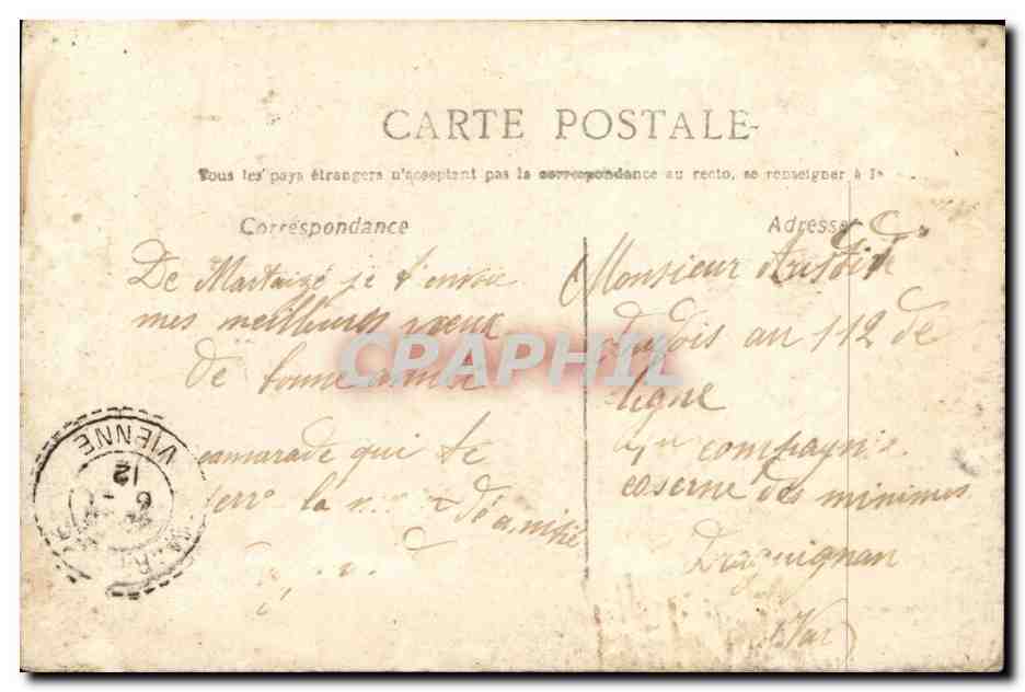 Femme en robe rose tenant un bouquet — 'Mon cœur les a choisies' — éditeur non visible — Verso
