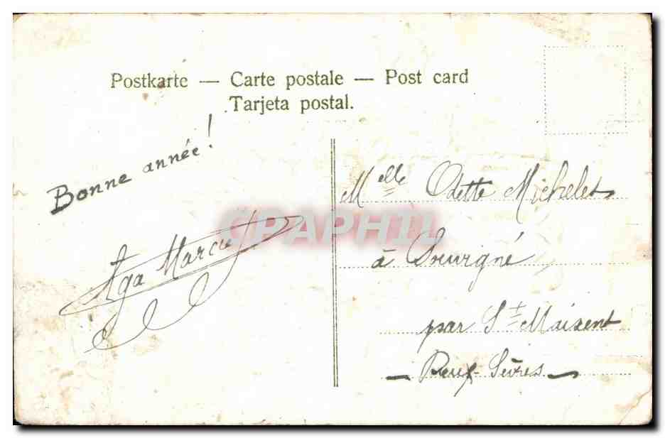Fantaisie - Souvenir Amitie - Fleurs - CPA  — Rückseite