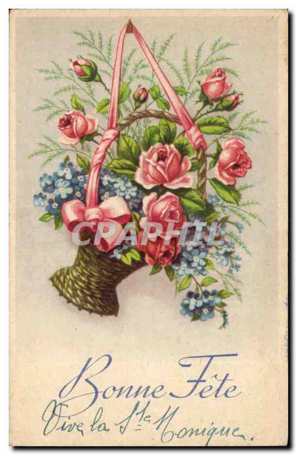 Fantaisie - Bonne Fete - Fleurs - CPA 