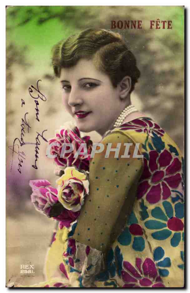 Fantaisie - Femme - Bonne Fete - CPA 