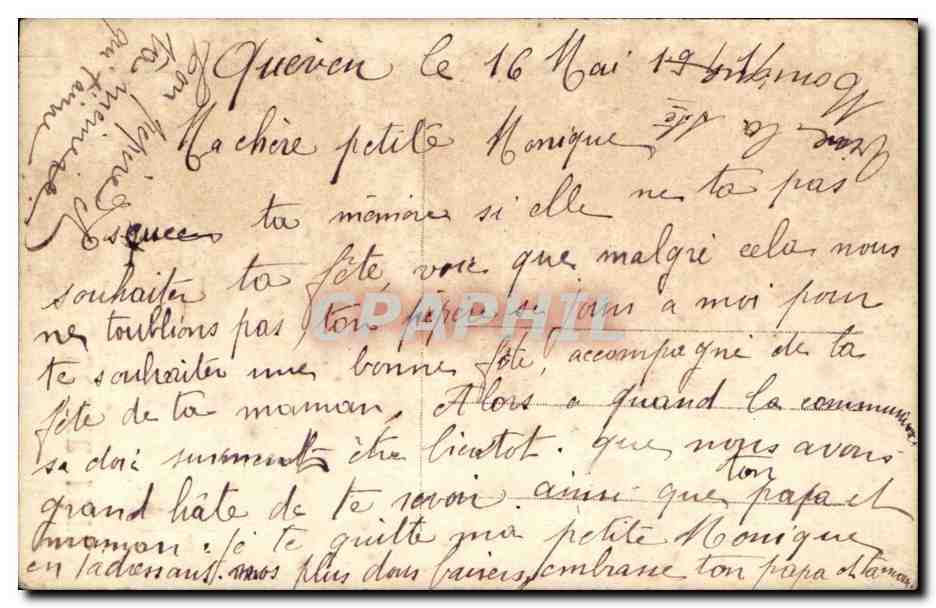 Fantaisie - Femme - Bonne Fete - CPA  — Verso