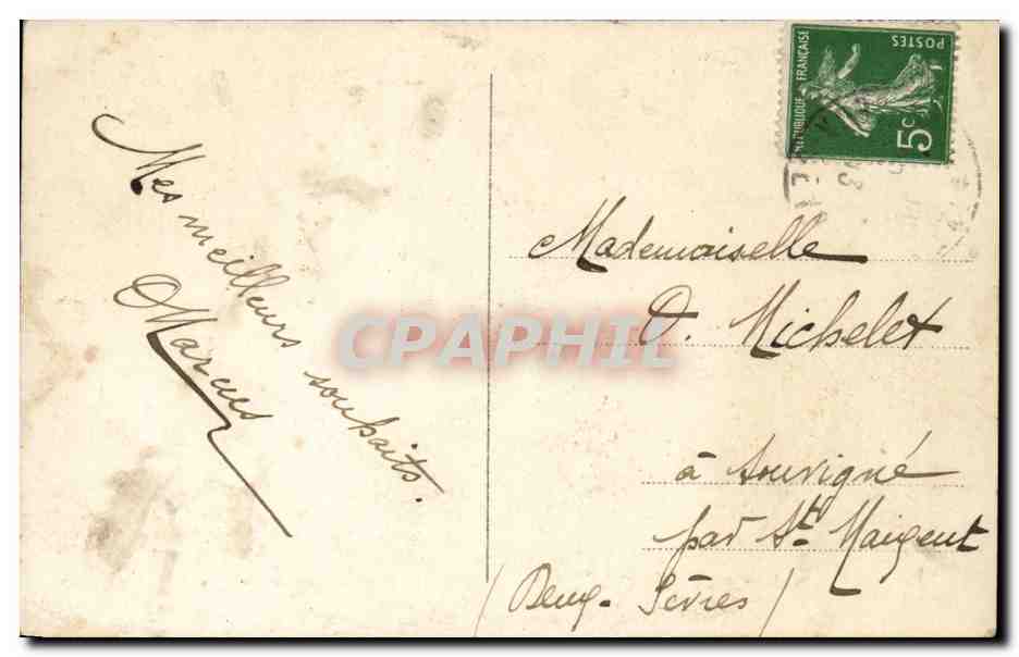 Fantaisie - Enfant - Deux Filles - Bonne Annee - CPA  — Rückseite
