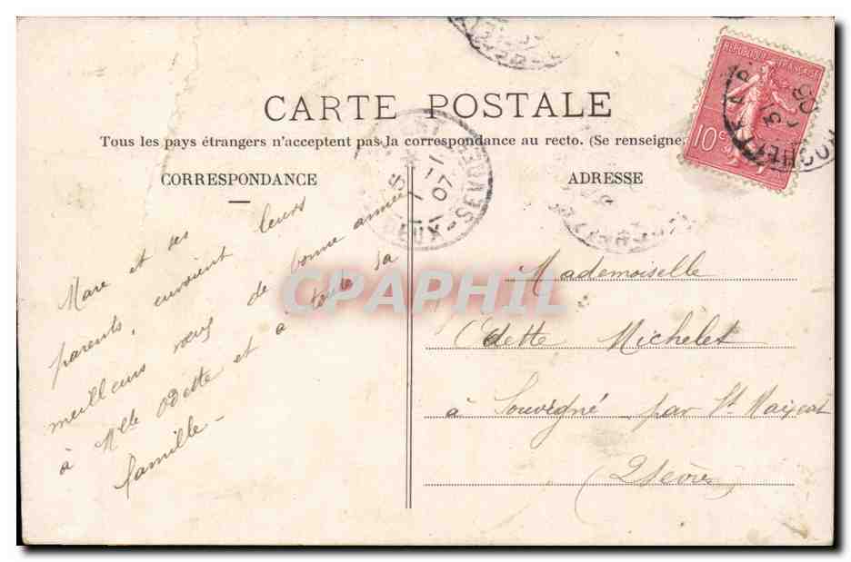 Fantaisie - Enfant - 1er Janvier - la poste - boite a lettre - Colette Michelet - CPa  — Verso