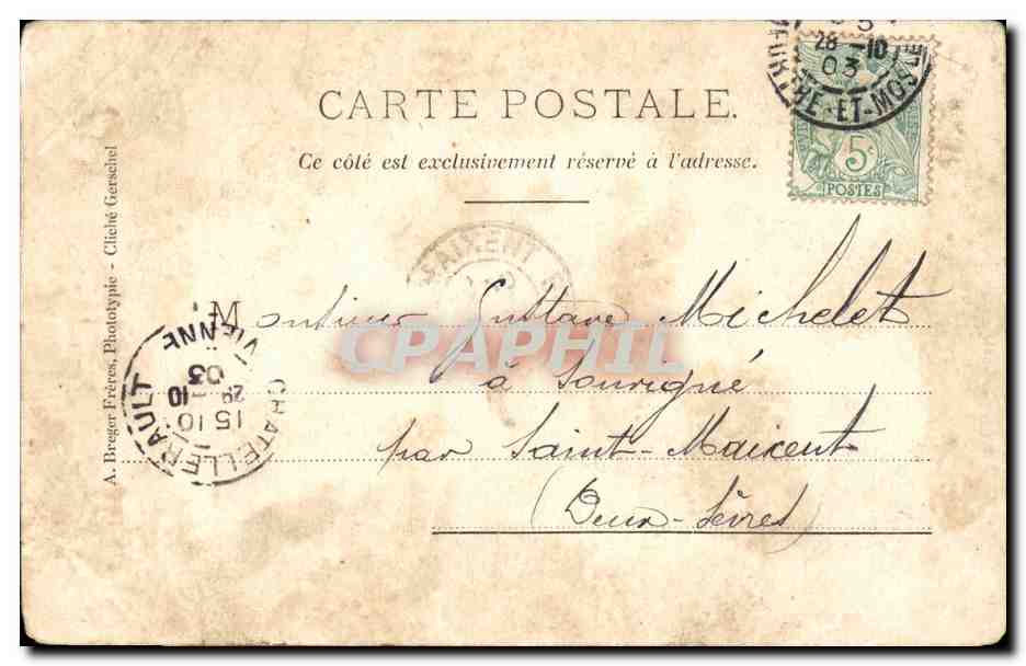 Fantaisie - Femme - Lea de Lonval - Michelet - defauts - CPA — Rückseite