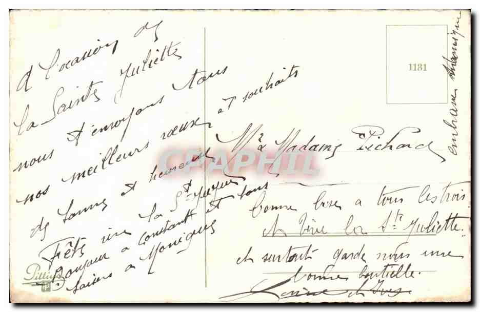 Fantaisie - Bonne Fete - Fleurs - CPA  — Rückseite