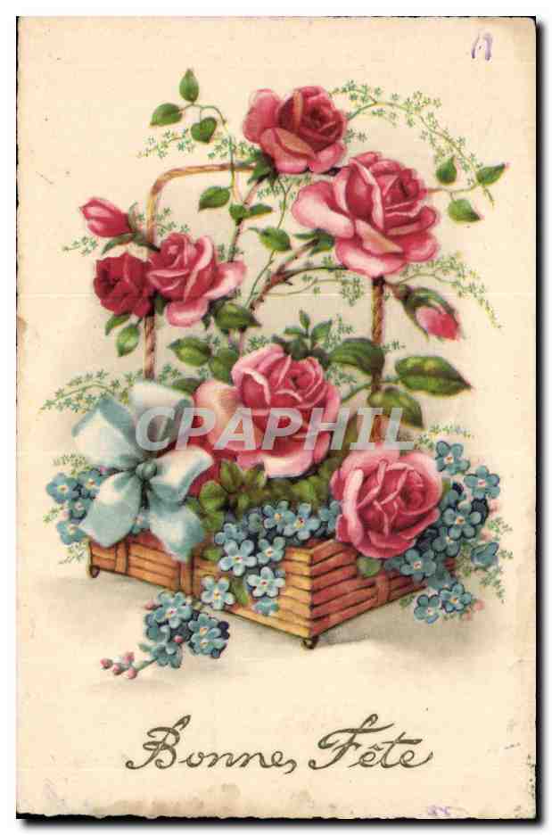 Fantaisie - Bonne Fete - Fleurs - CPA 