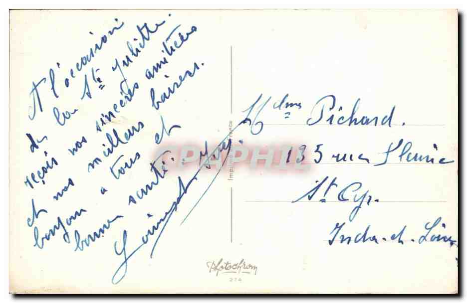 Fantaisie - Bonne Fete - Fleurs - CPA  — Back