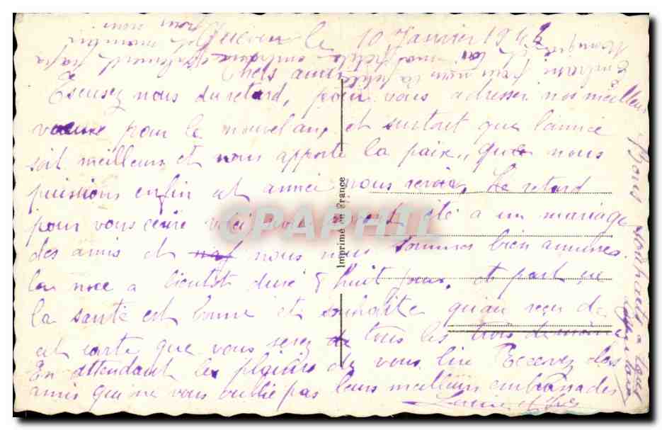 Fantaisie - Femme - Bonne Annee - CPA  — Rückseite