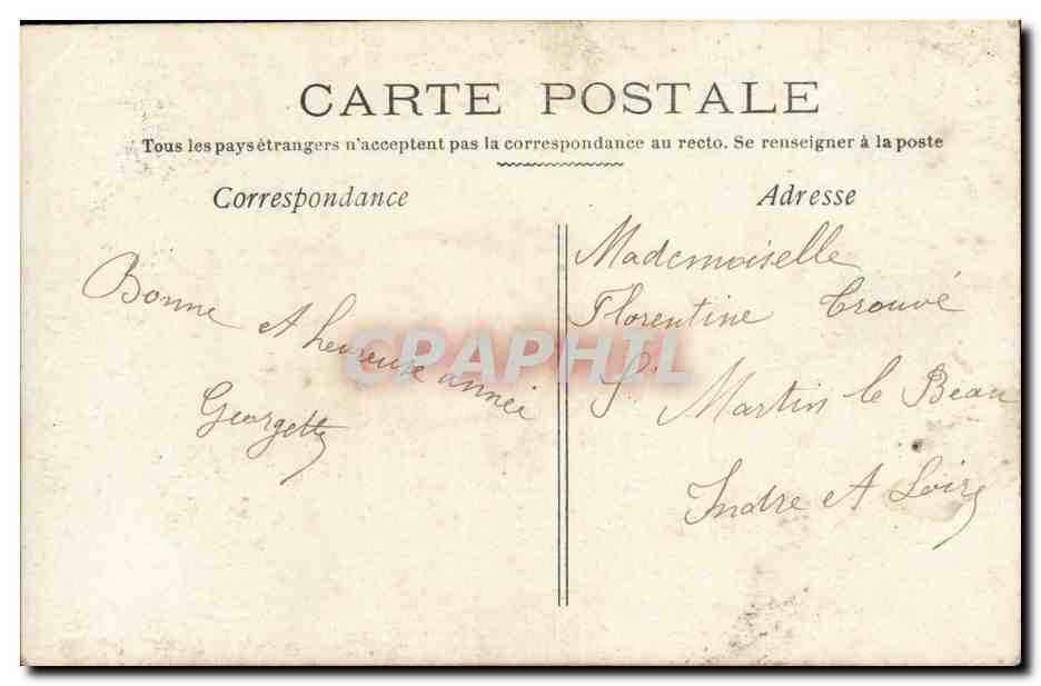 Fantaisie - Janvier 1 - nouvel An - Dore - Souhaits Sinceres - CPA  — Rückseite
