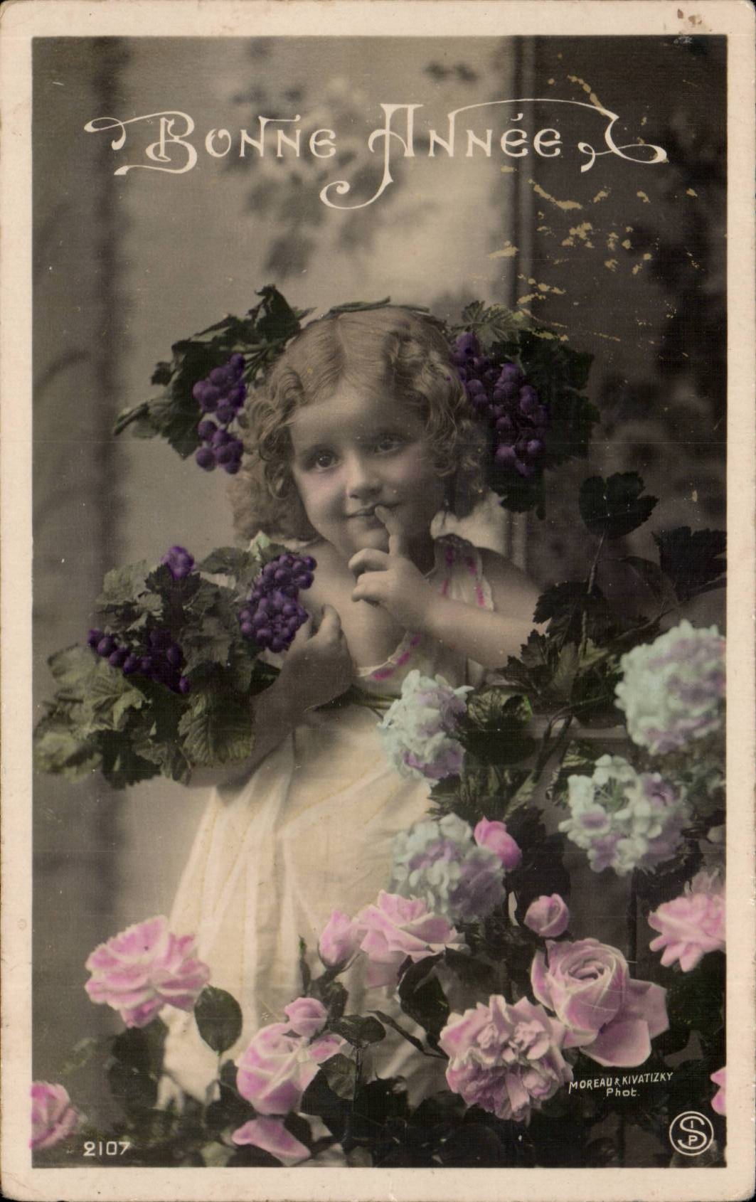 Fantaisie - Enfant - Jolie Fille - Bonne Annee - - CPA 