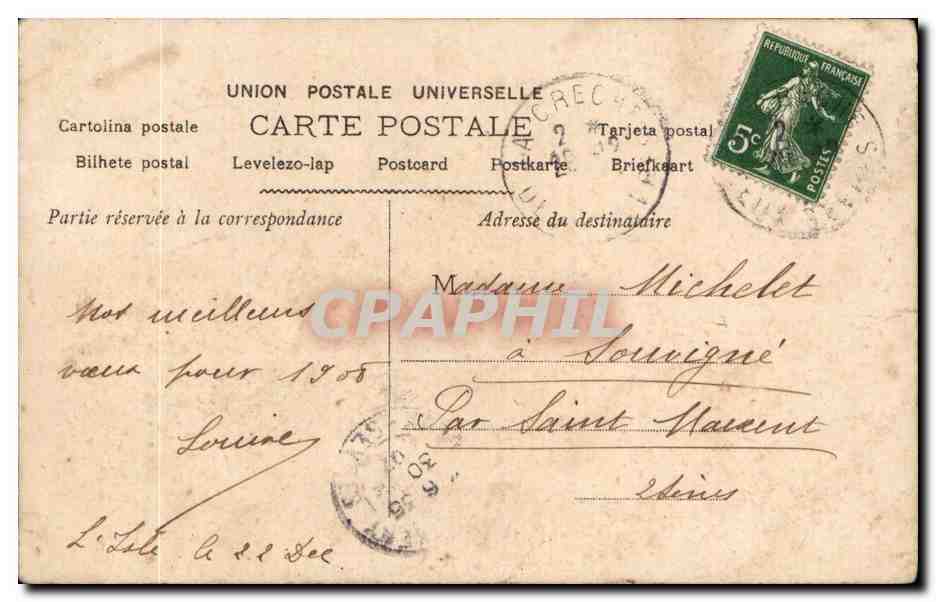 Fantaisie - Enfant - Jolie Fille - Bonne Annee - - CPA  — Verso