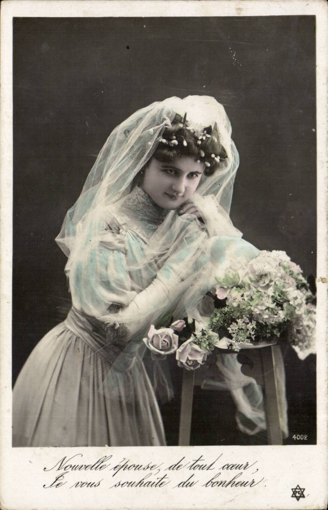 Nouvelle épouse — souhait de bonheur — éditeur anonyme, n° 4002